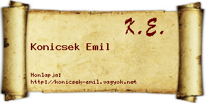 Konicsek Emil névjegykártya