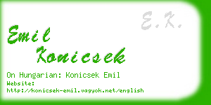 emil konicsek business card